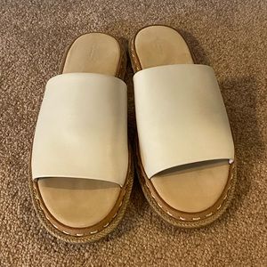 NWOB Rag & Bone White Leather Slide Sandals Sz38.5